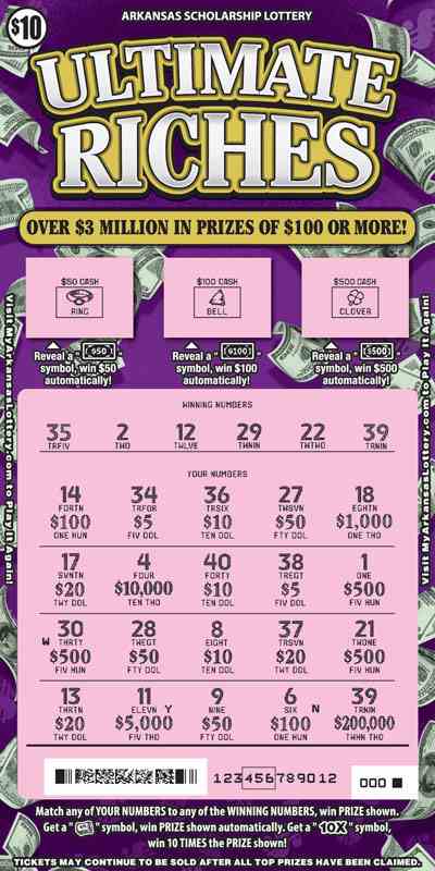 Ultimate Riches scratchcard - game number #810 - front-scratched