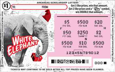 White Elephant scratchcard - game number #811 - front-scratched