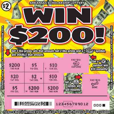 Win $200! scratchcard - game number #856 - front-scratched