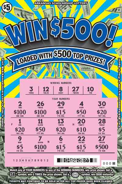 Win $500! scratchcard - game number #898 - front-scratched