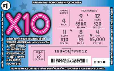 X10 scratchcard - game number #798 - front-scratched