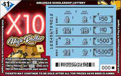 X10 High Roller scratchcard - game number #851 - front-scratched