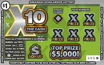 X10 The Cash scratchcard - game number #904 - front