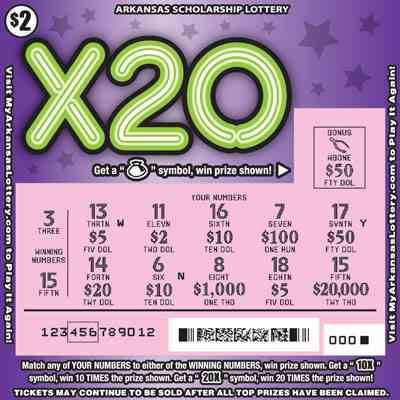 X20 scratchcard - game number #799 - front-scratched