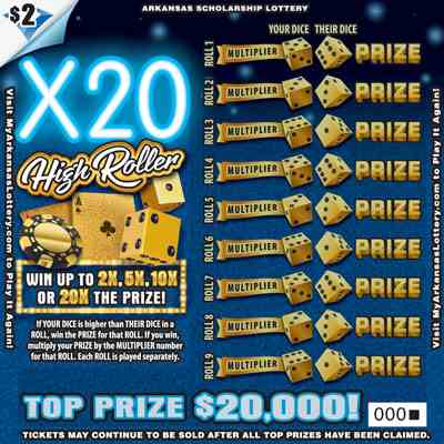 X20 High Roller scratchcard - game number #852 - front