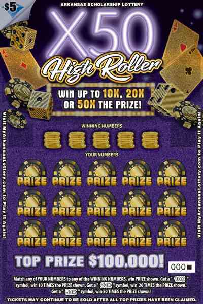 X50 High Roller scratchcard - game number #853 - front