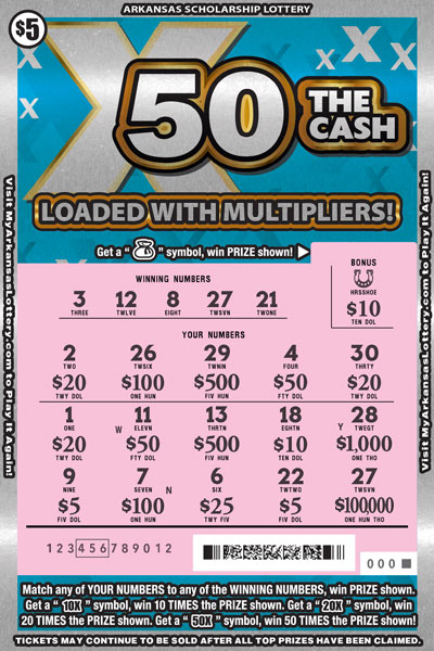 X50 The Cash scratchcard - game number #906 - front-scratched