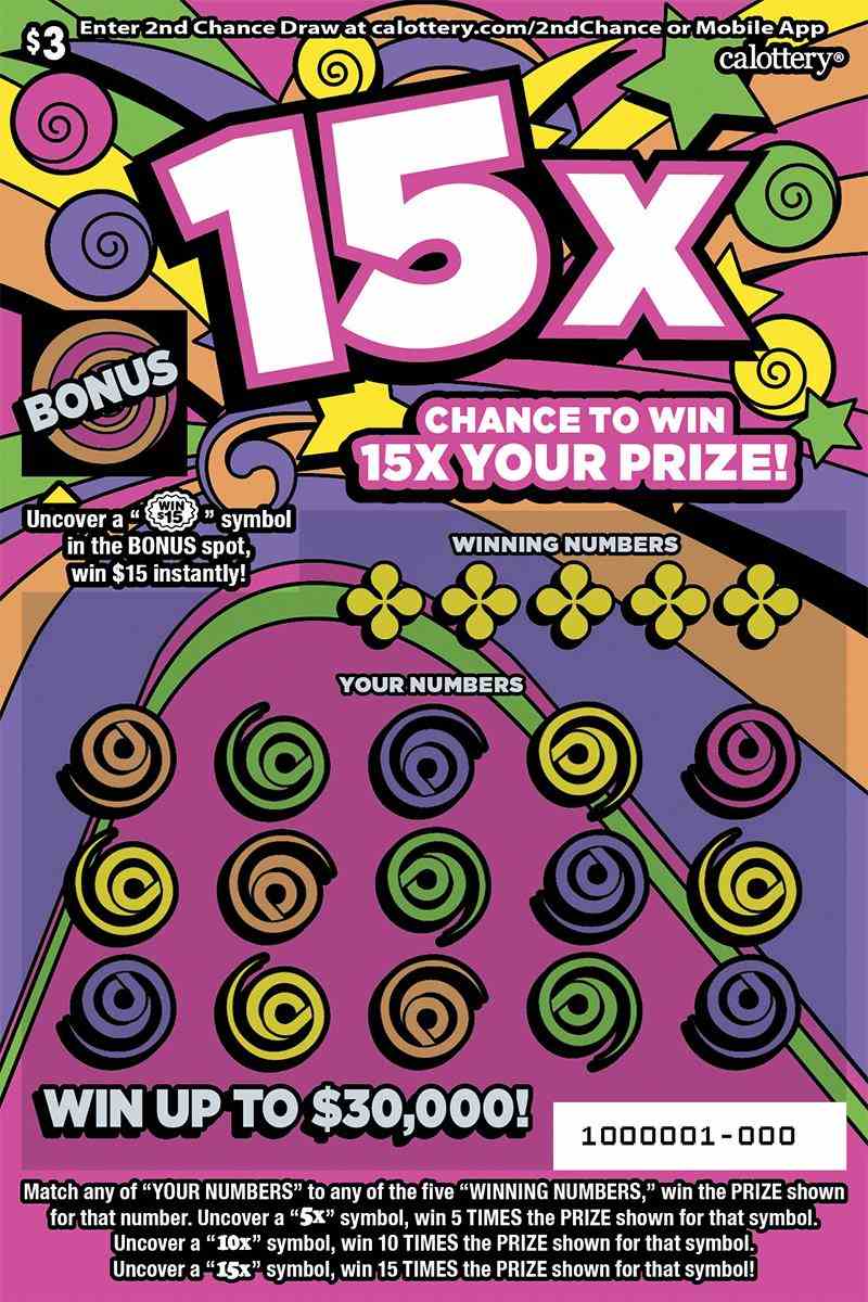 15X scratchcard - game number #1746 - front