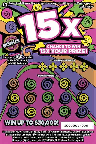 15X scratchcard - game number #1746 - front