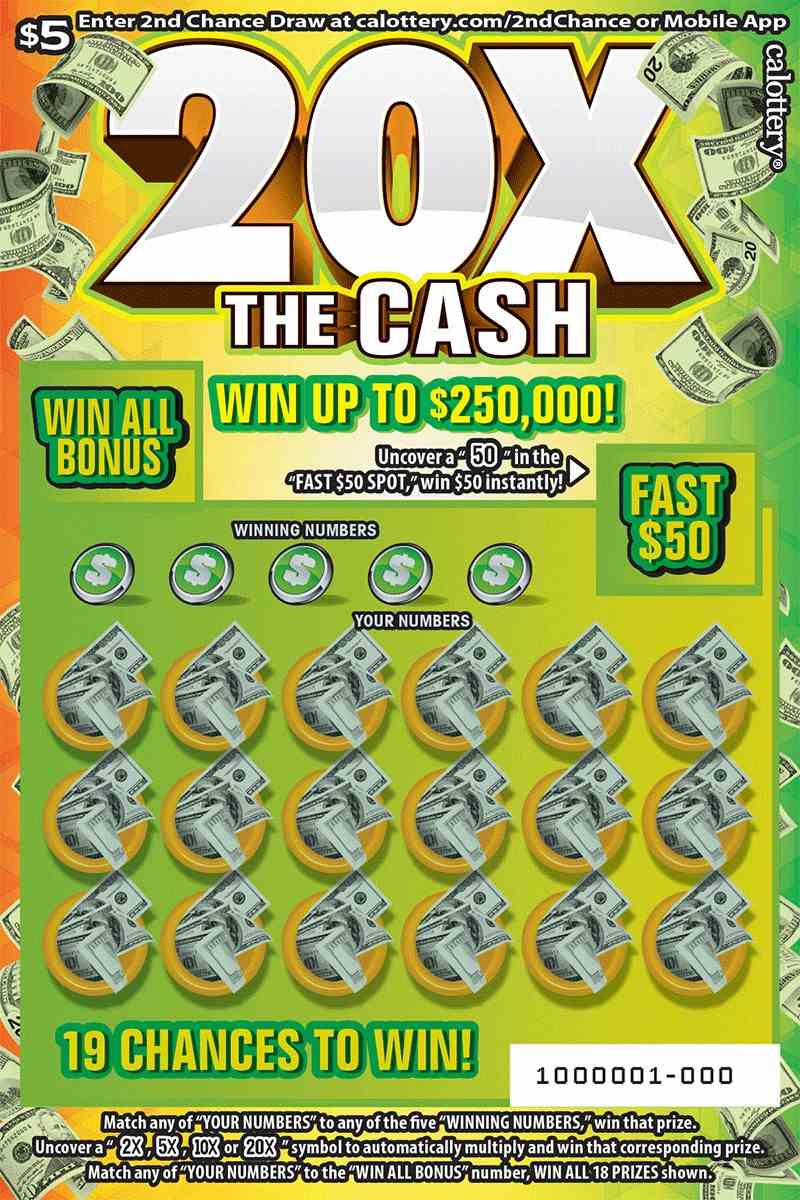 20X The Cash scratchcard - game number #1649 - front