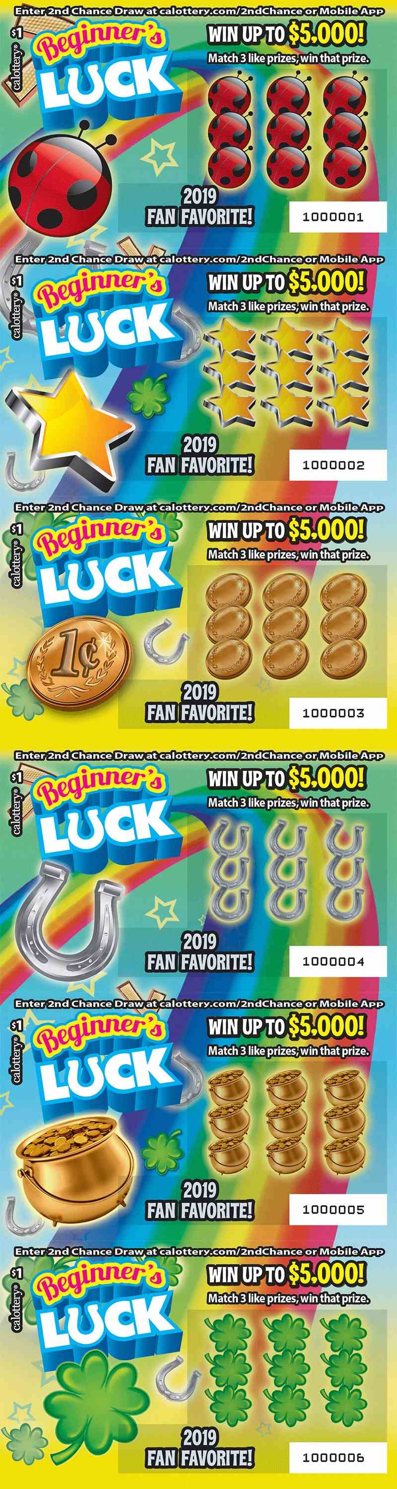 Beginner's Luck scratchcard - game number #1661 - front
