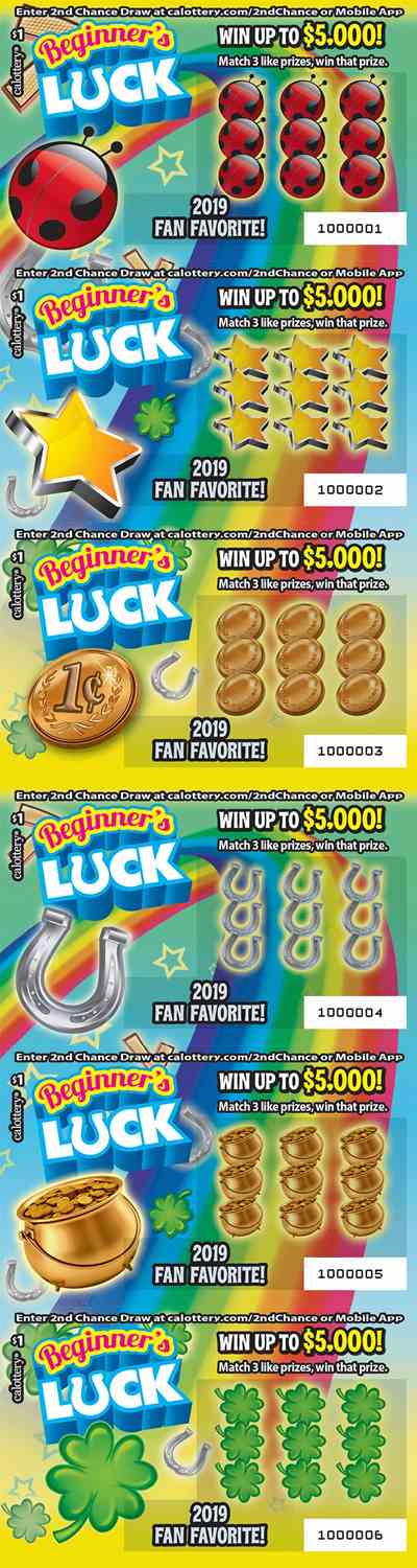 Beginner's Luck scratchcard - game number #1661 - front