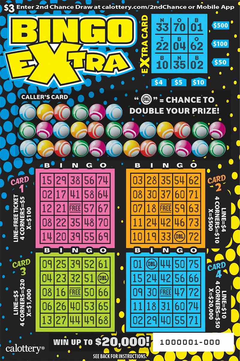 Bingo Extra scratchcard - game number #1657 - front