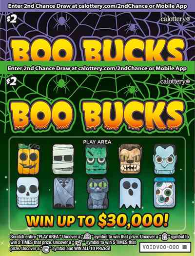 Boo Bucks scratchcard - game number #1745 - front