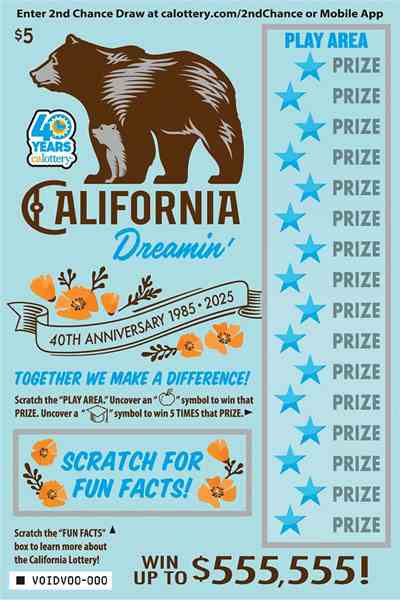 California Dreamin' scratchcard - game number #1680 - front