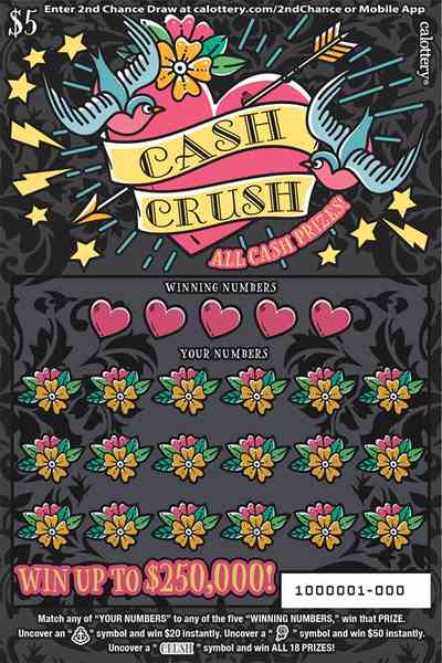 Cash Crush scratchcard - game number #1712 - front