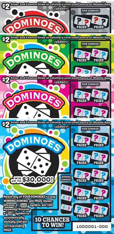 Dominoes scratchcard - game number #1621 - front