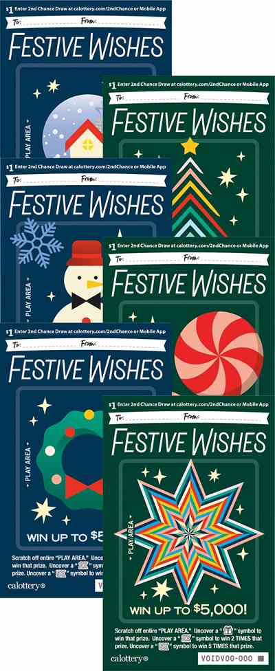 Festive Wishes scratchcard - game number #1750 - front