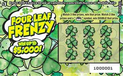 Four Leaf Frenzy scratchcard - game number #1715 - front