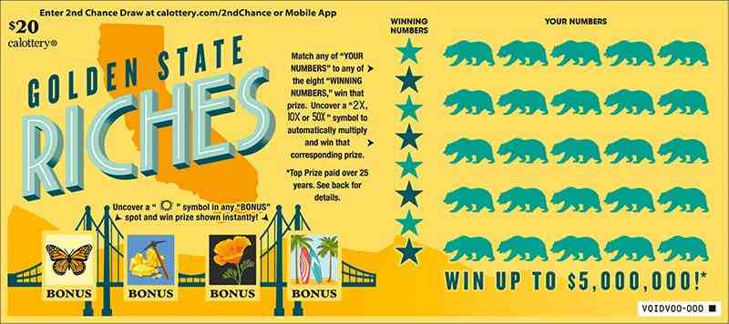 Golden State Riches scratchcard - game number #1735 - front