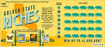 Golden State Riches scratchcard - game number #1735 - front