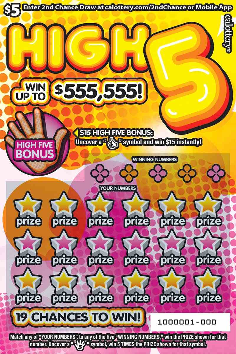 High 5 scratchcard - game number #1619 - front