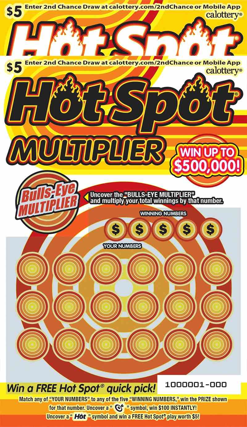 Hot Spot Multiplier scratchcard - game number #1663 - front