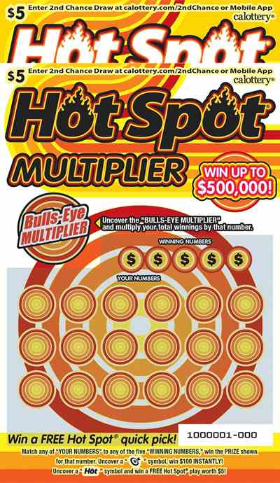 Hot Spot Multiplier scratchcard - game number #1663 - front