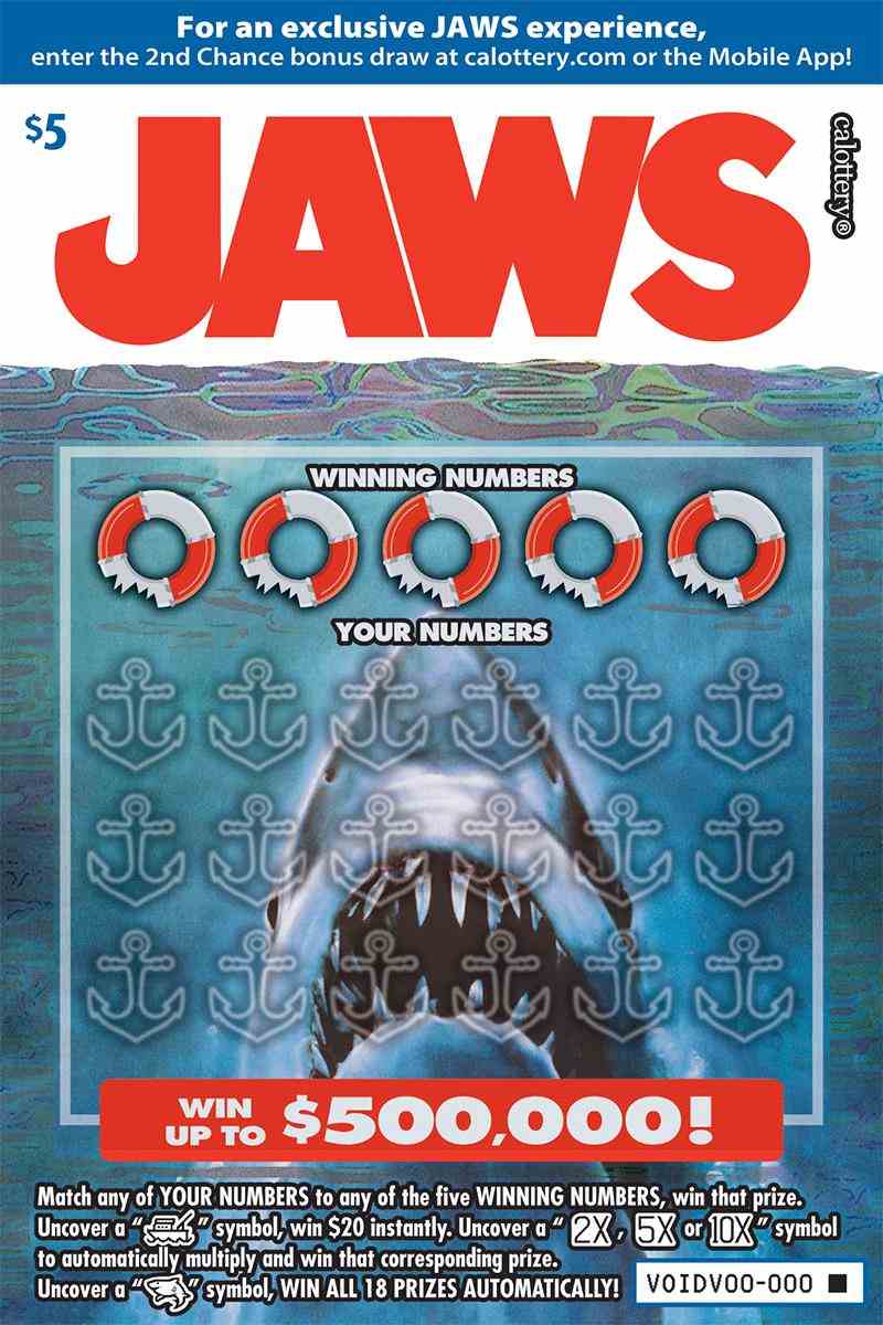 Jaws scratchcard - game number #1724 - front