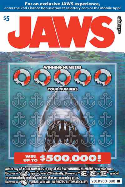 Jaws scratchcard - game number #1724 - front