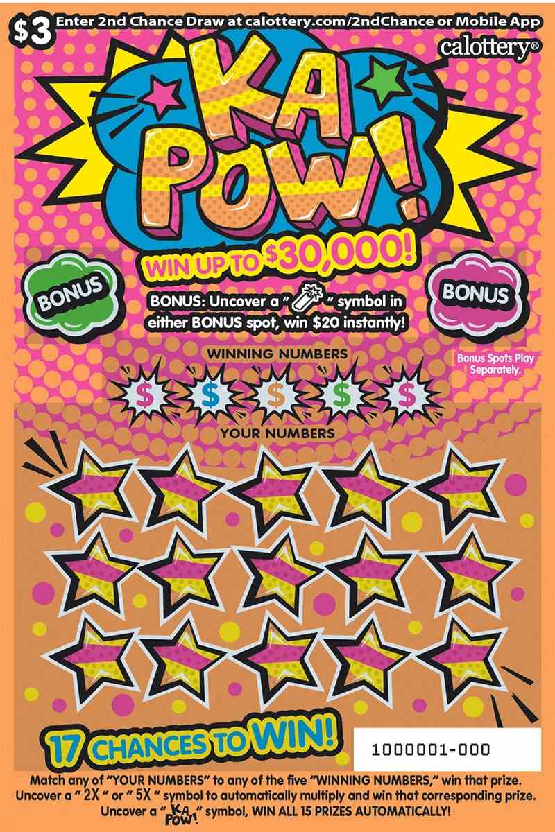 Ka Pow scratchcard - game number #1631 - front