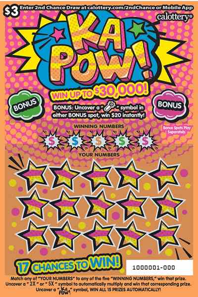 Ka Pow scratchcard - game number #1631 - front