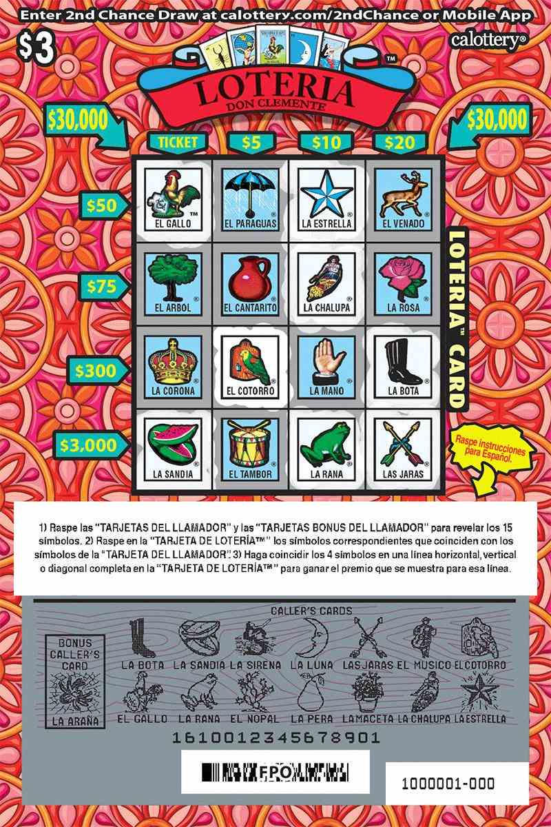 Loteria scratchcard - game number #1610 - front-scratched