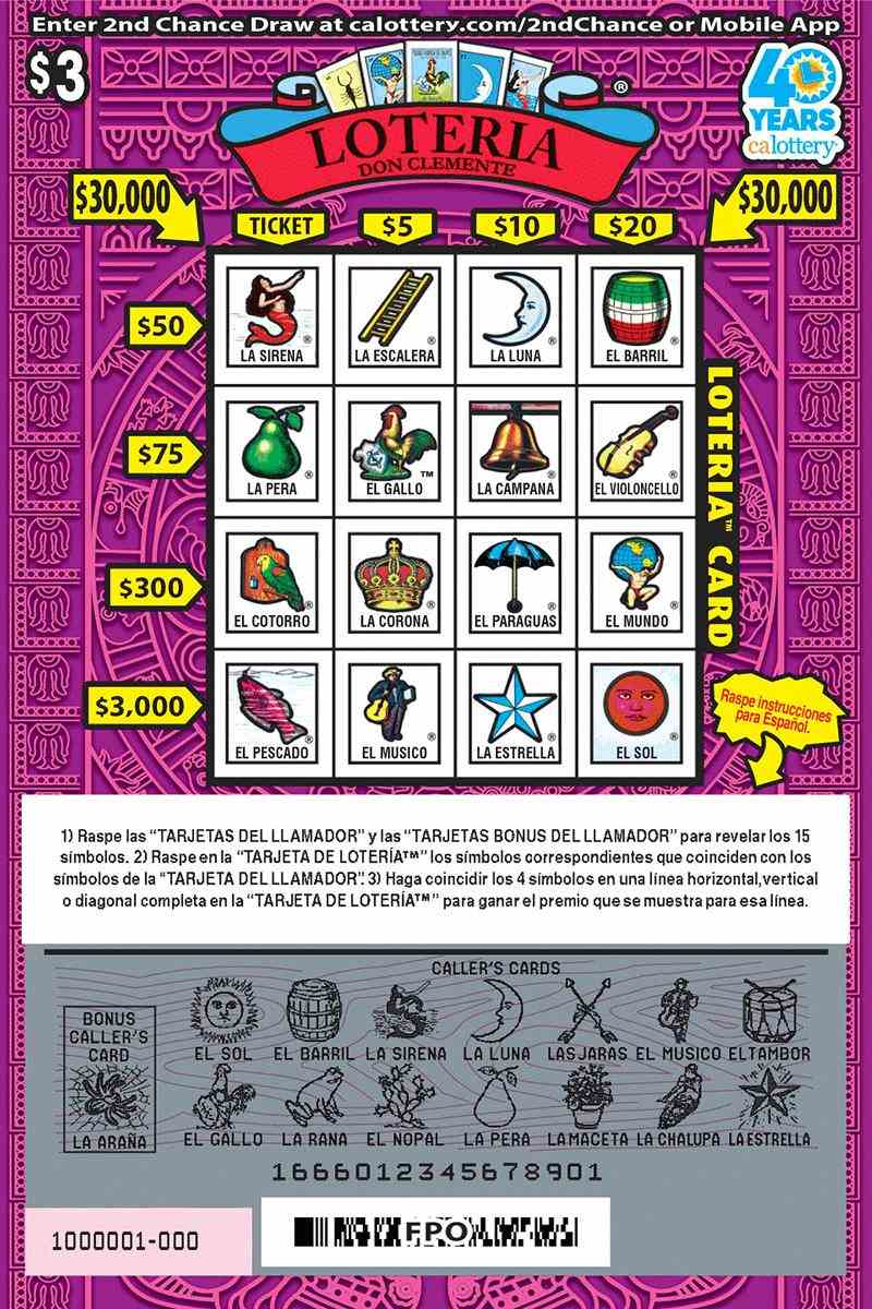 Loteria scratchcard - game number #1666 - front-scratched