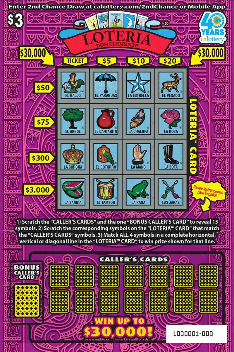 Loteria scratchcard - game number #1666 - front