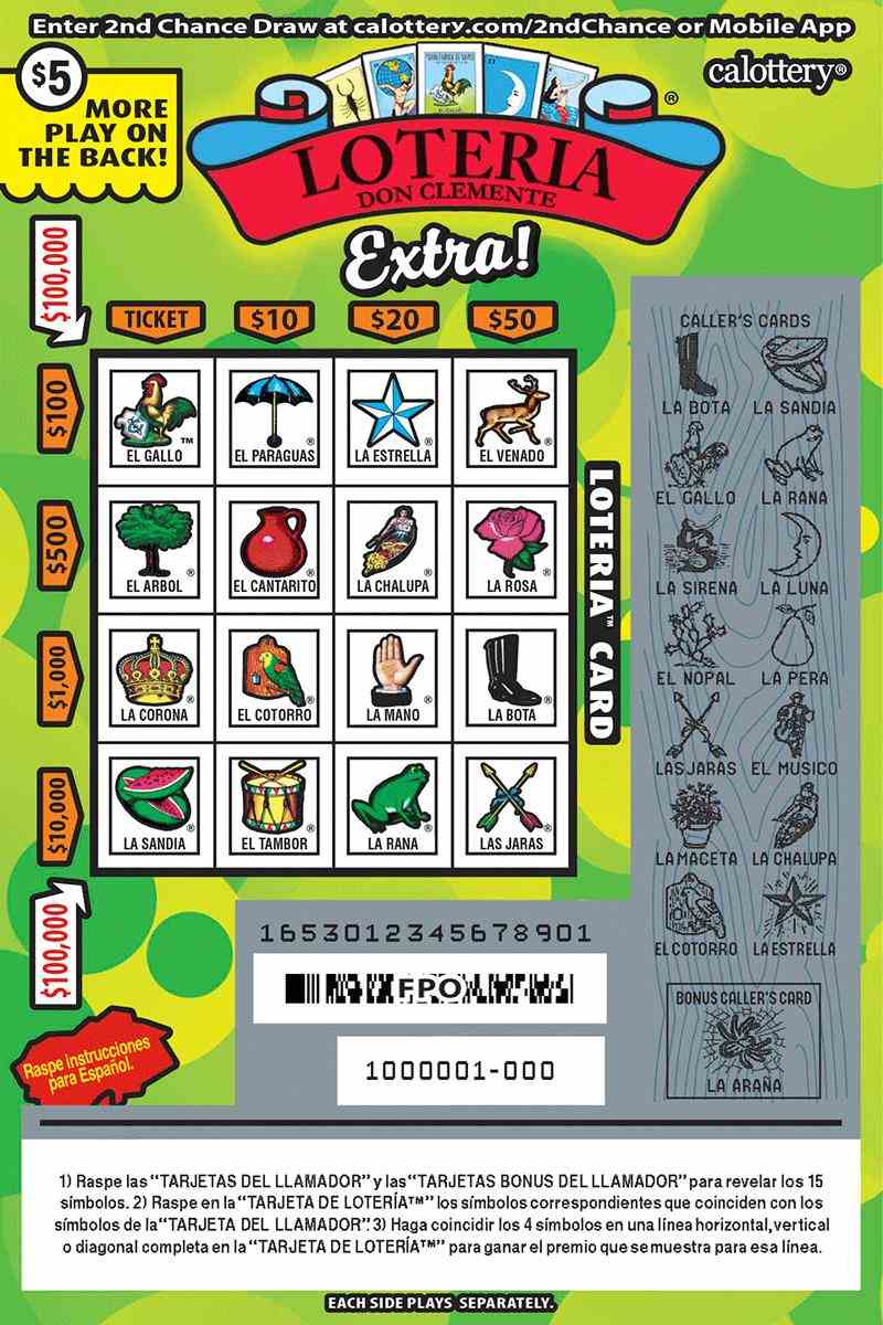 Loteria Extra! scratchcard - game number #1653 - front-scratched