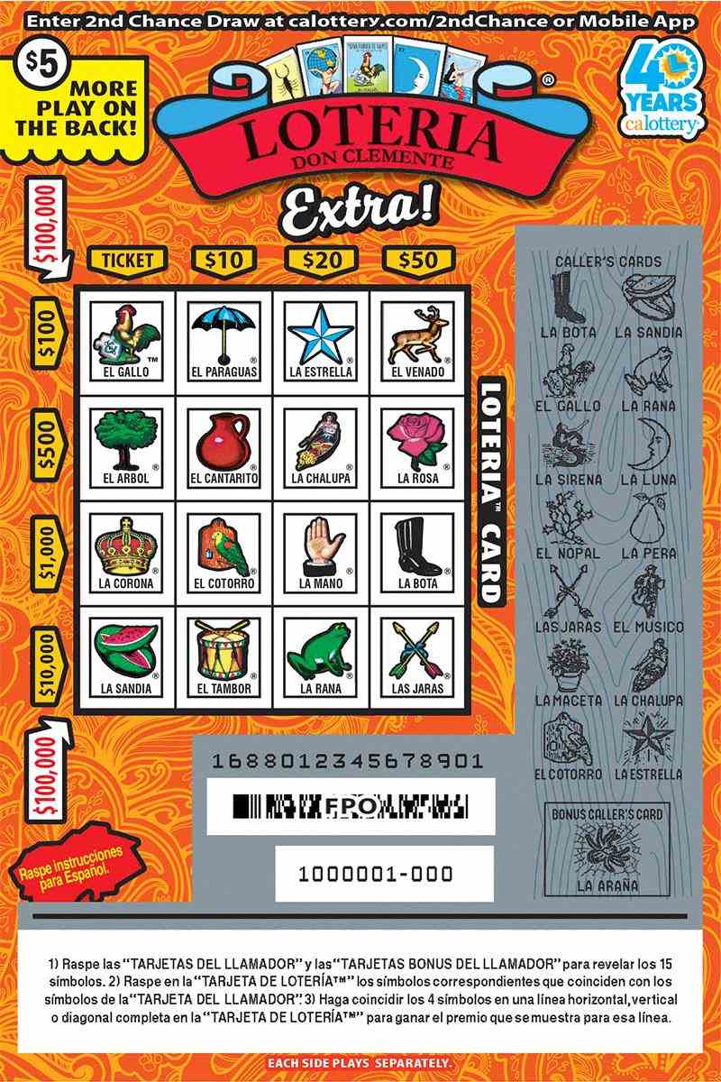 Loteria Extra! scratchcard - game number #1688 - front-scratched