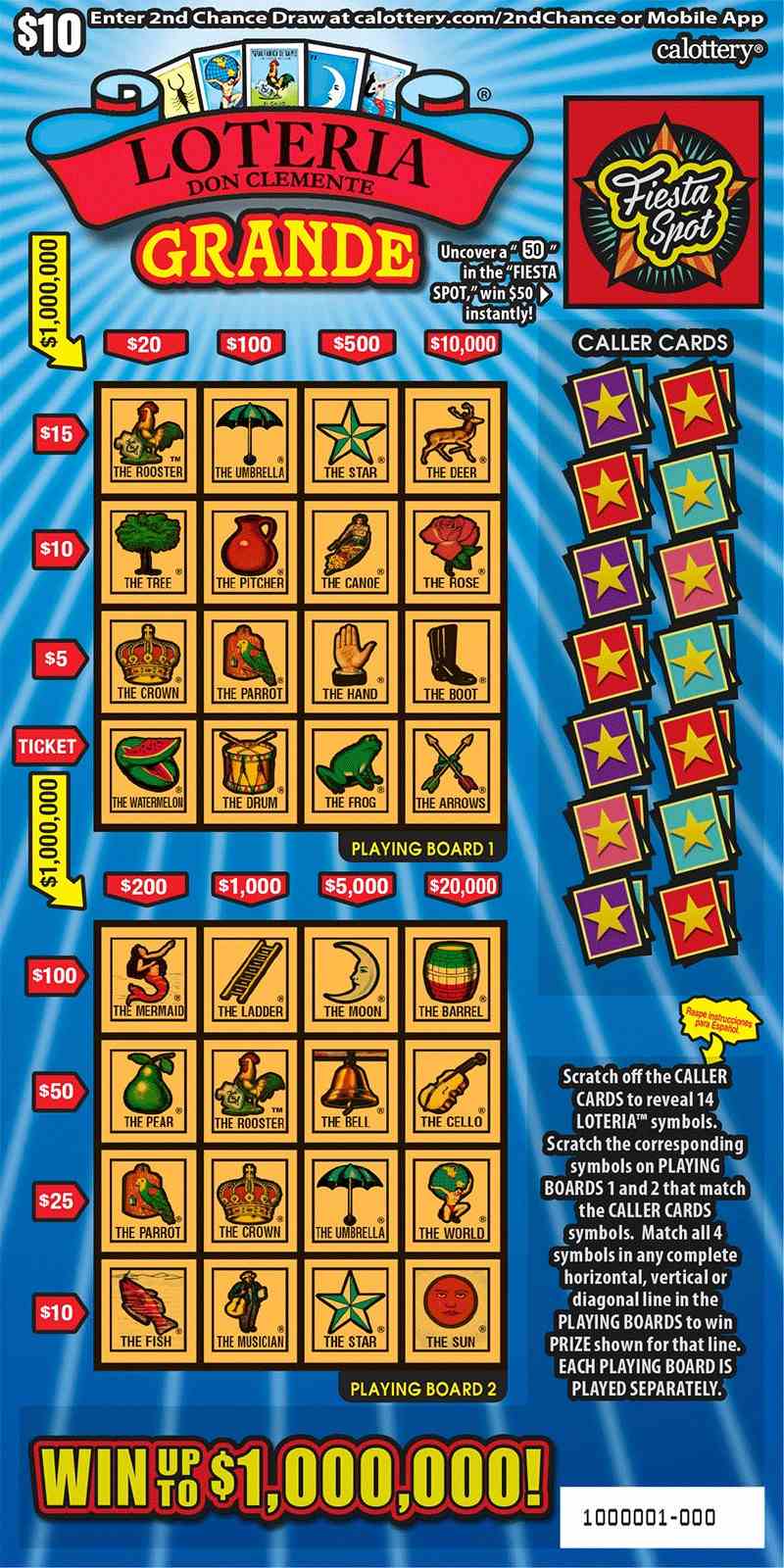 Loteria Grande scratchcard - game number #1641 - front