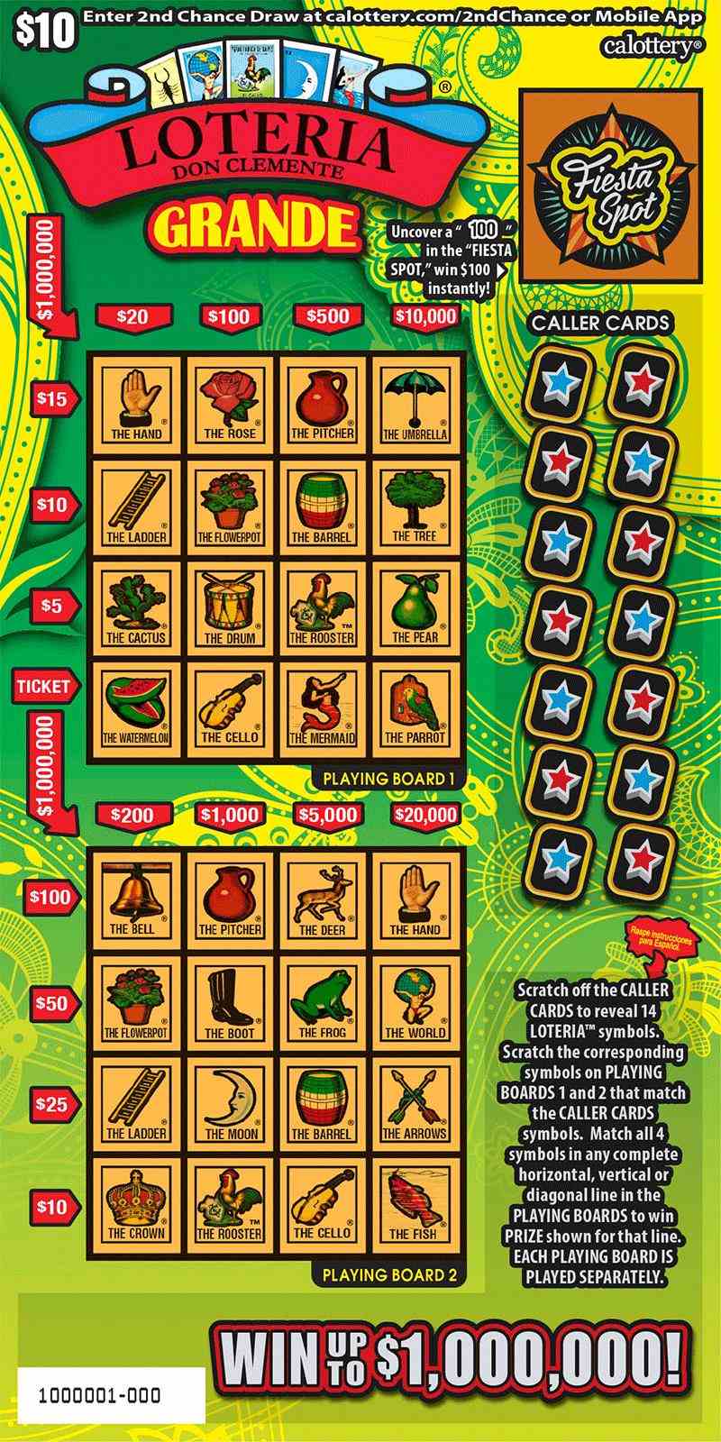 Loteria Grande scratchcard - game number #1704 - front