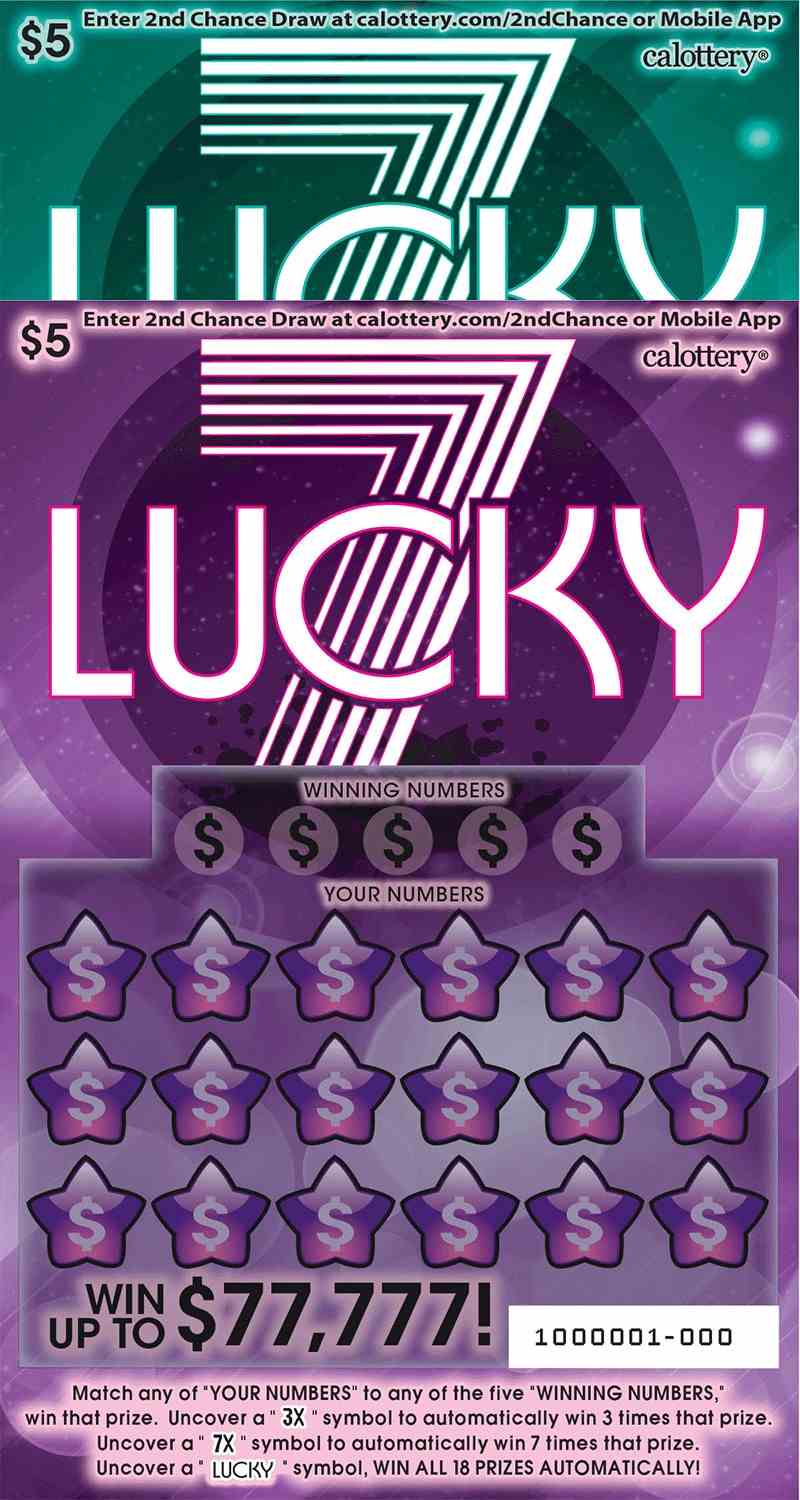 Lucky 7 scratchcard - game number #1636 - front
