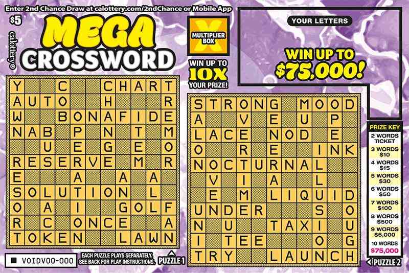 Mega Crossword scratchcard - game number #1717 - front
