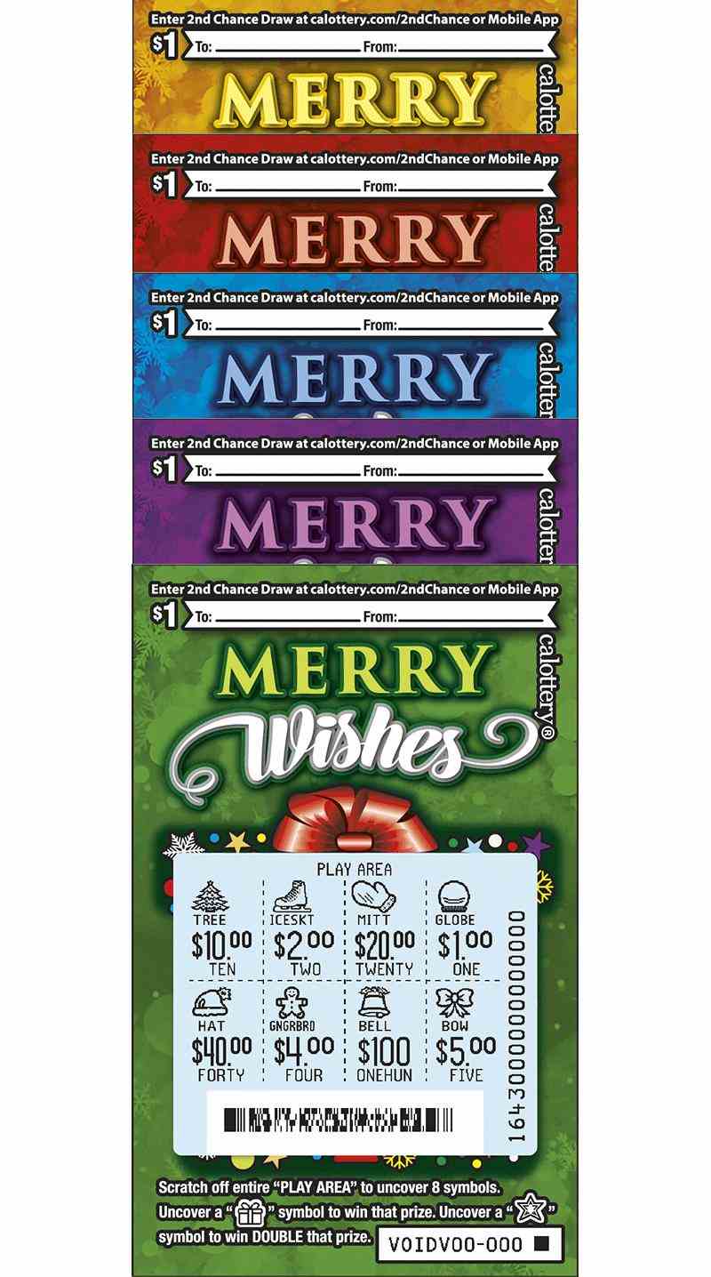 Merry Wishes scratchcard - game number #1643 - front-scratched
