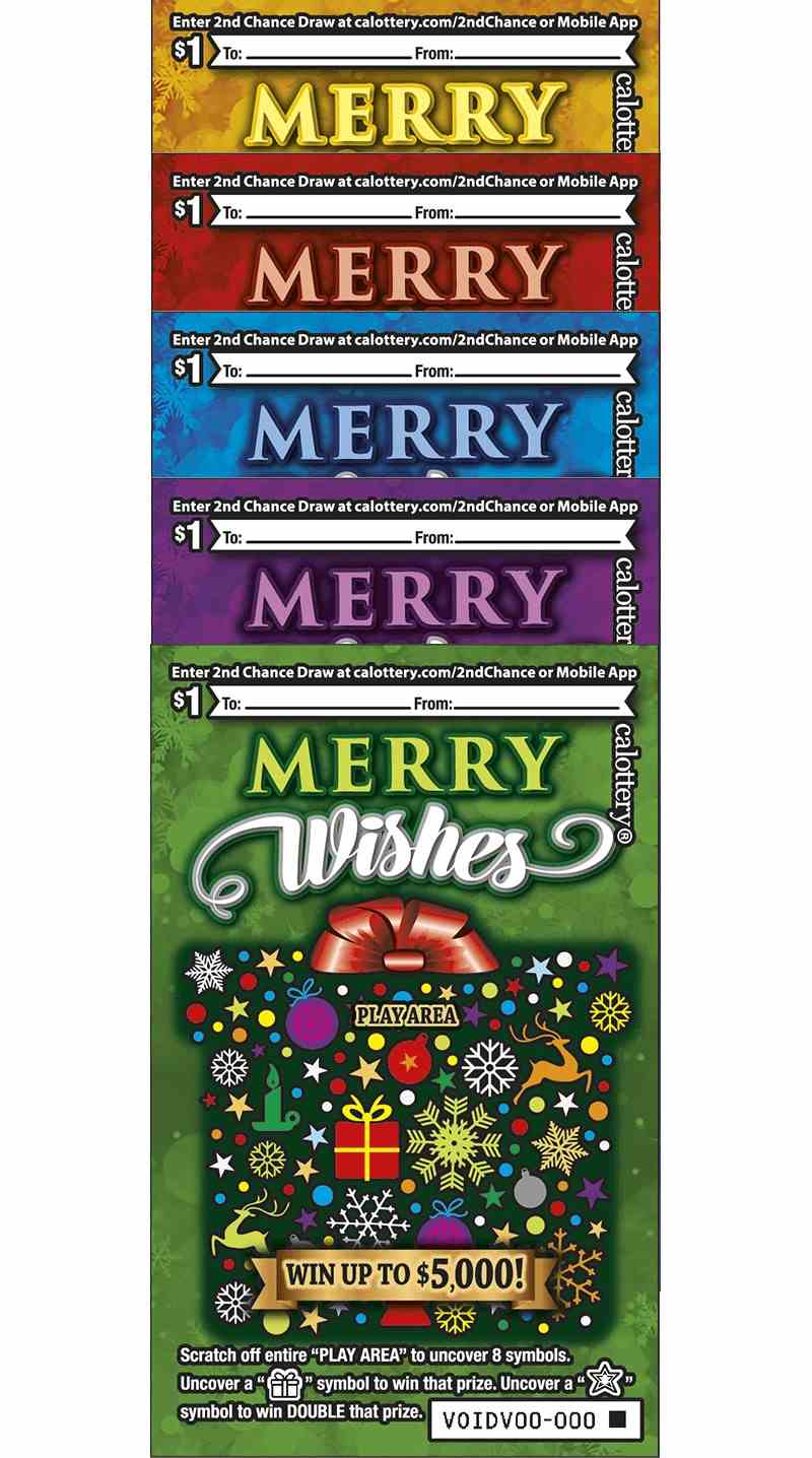Merry Wishes scratchcard - game number #1643 - front