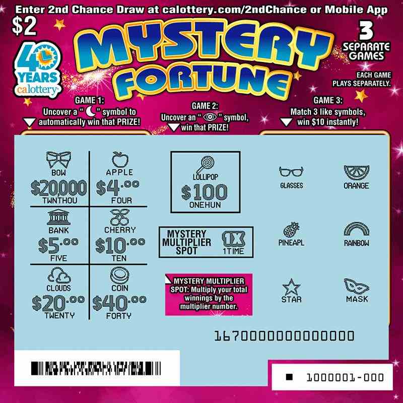 Mystery Fortune scratchcard - game number #1670 - front-scratched