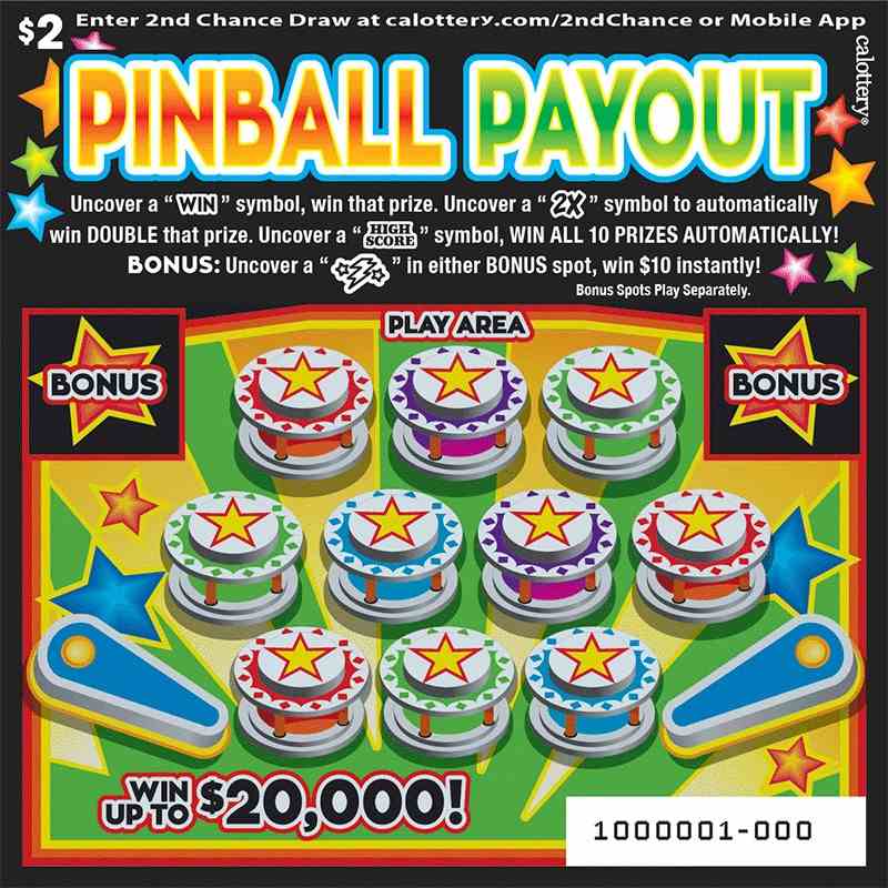 Pinball Payout scratchcard - game number #1630 - front