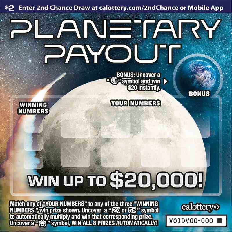 Planetary Payout scratchcard - game number #1741 - front