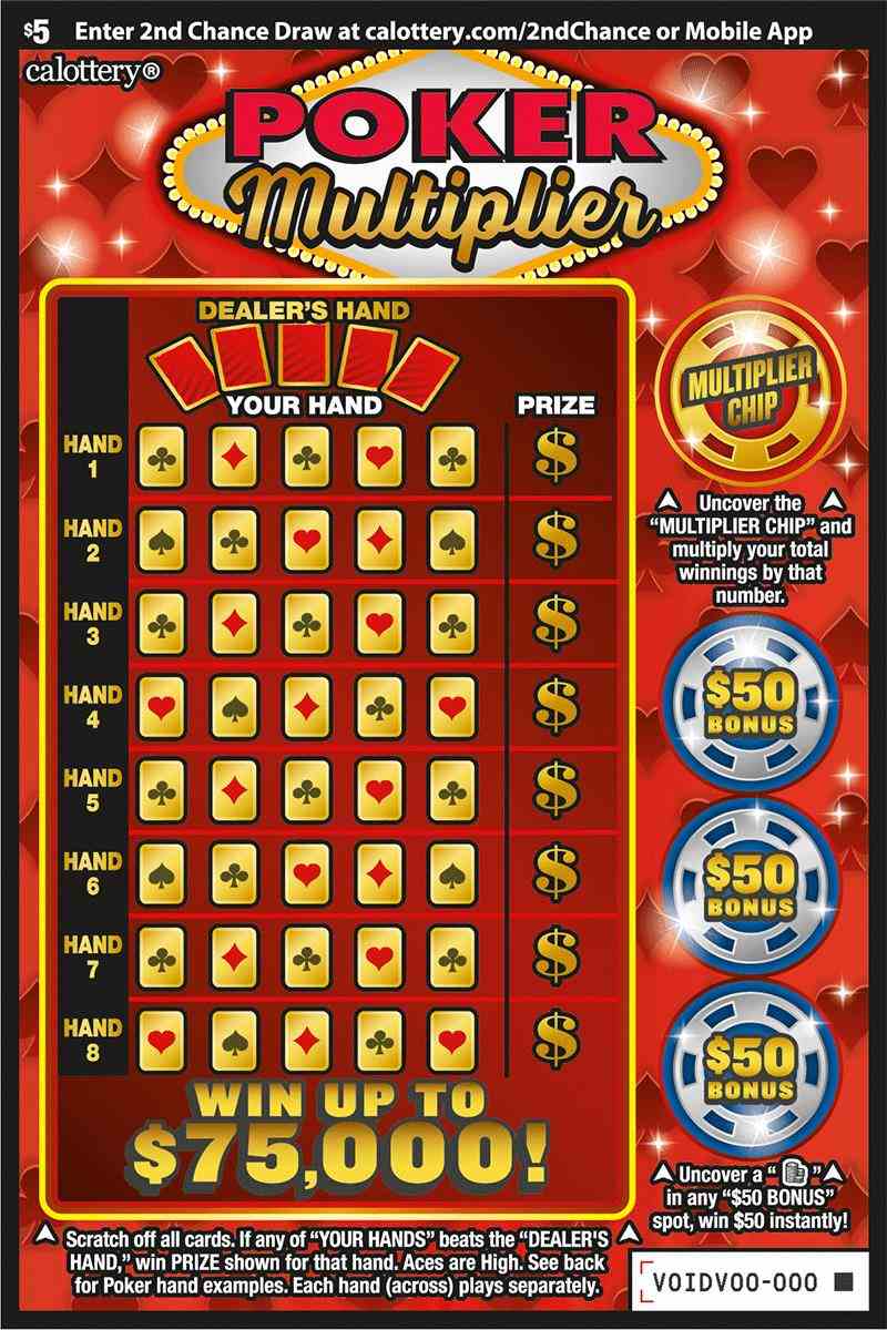 Poker Multiplier scratchcard - game number #1747 - front