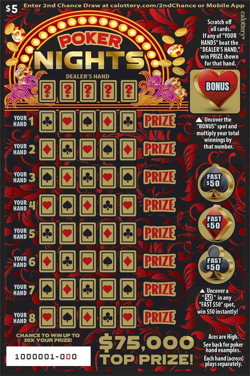 Poker Nights scratchcard - game number #1694 - front