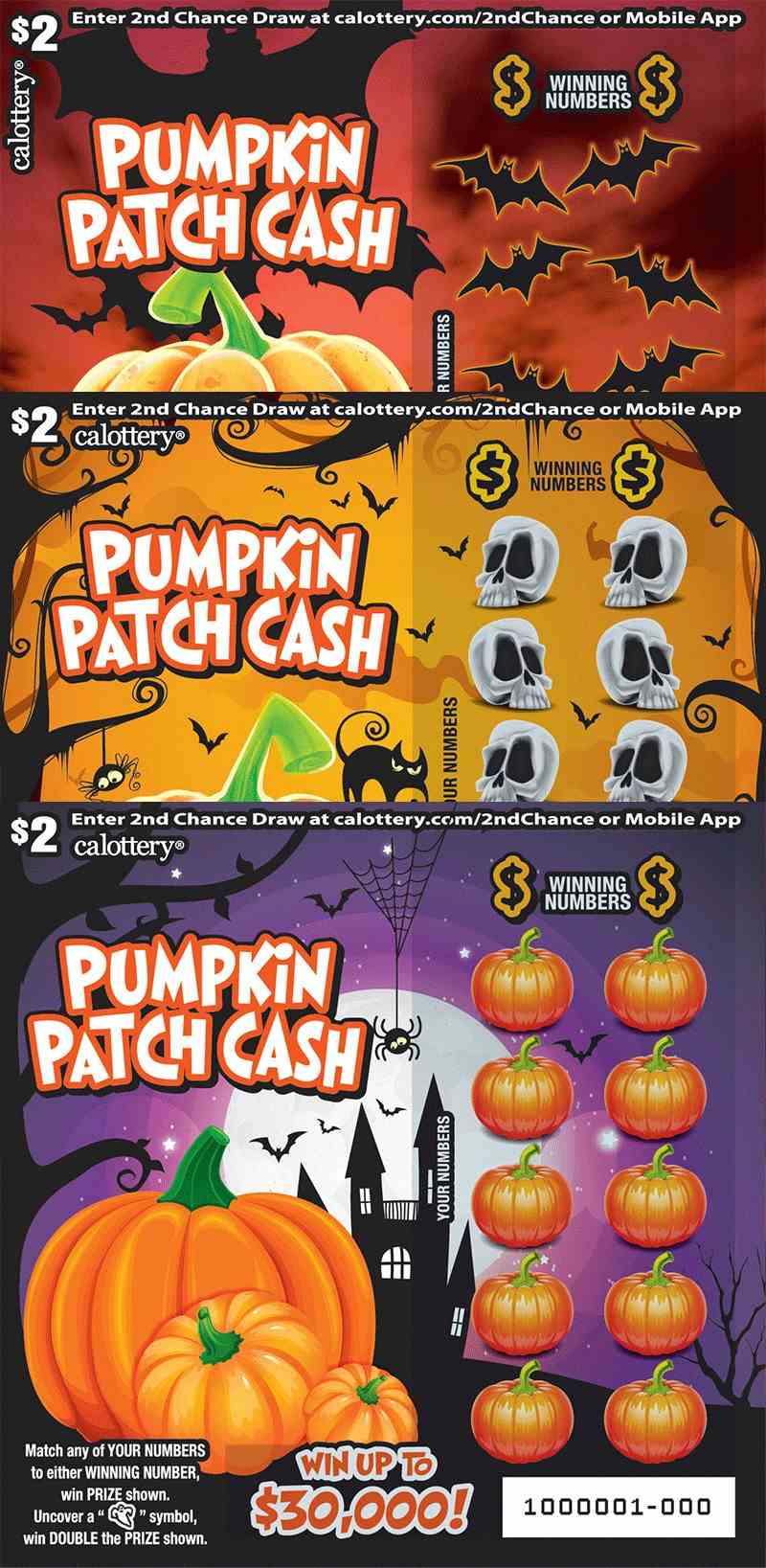 Pumpkin Patch Cash scratchcard - game number #1635 - front