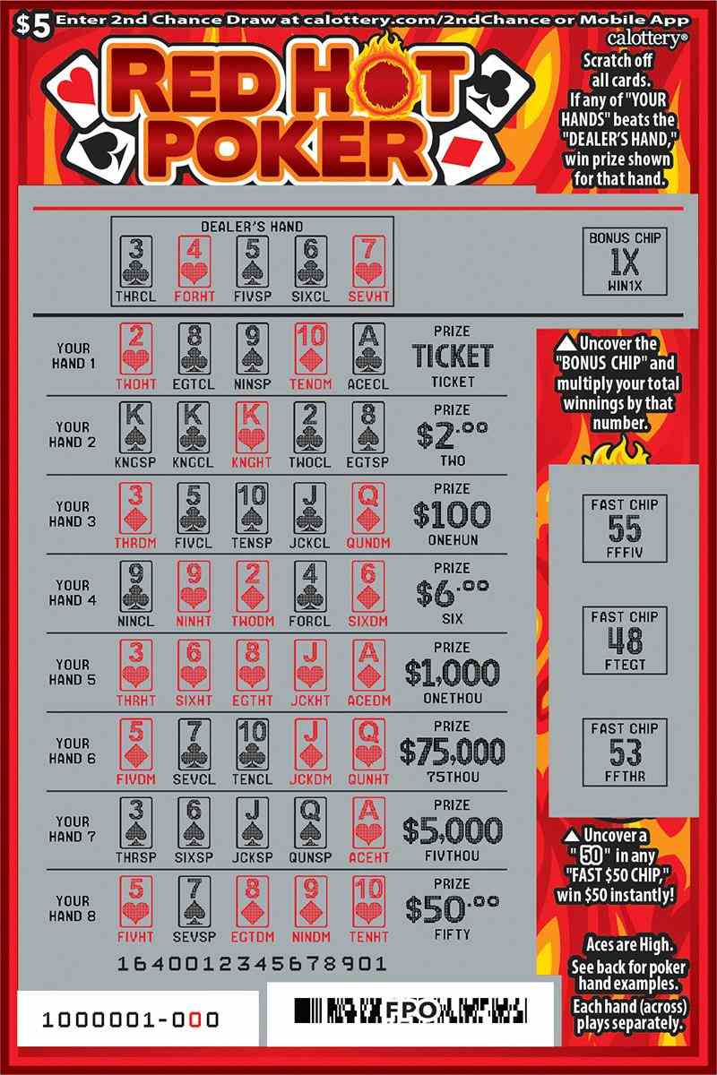 Red Hot Poker scratchcard - game number #1640 - front-scratched